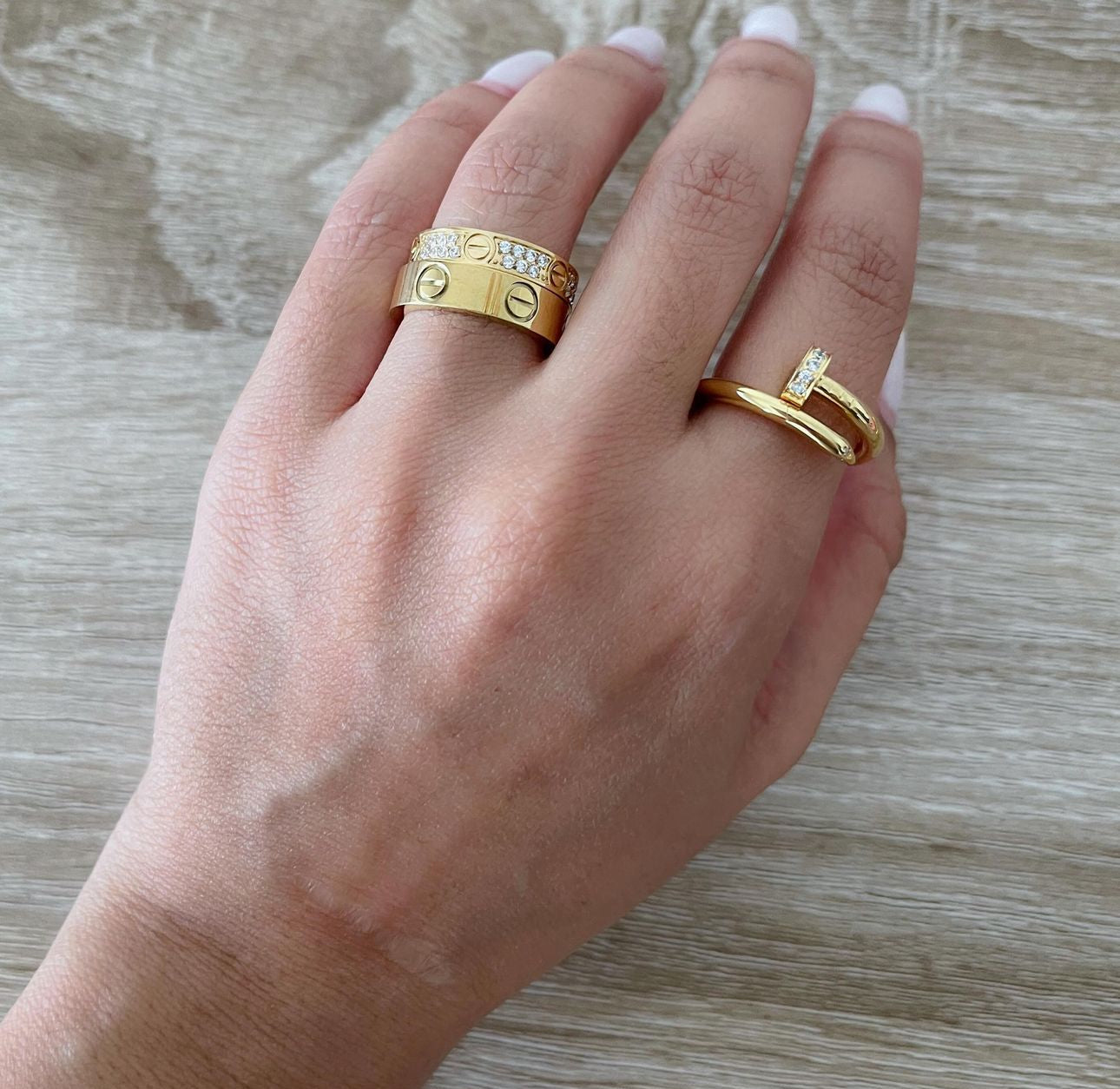 Noble Diamanté Ring (in silver & gold)