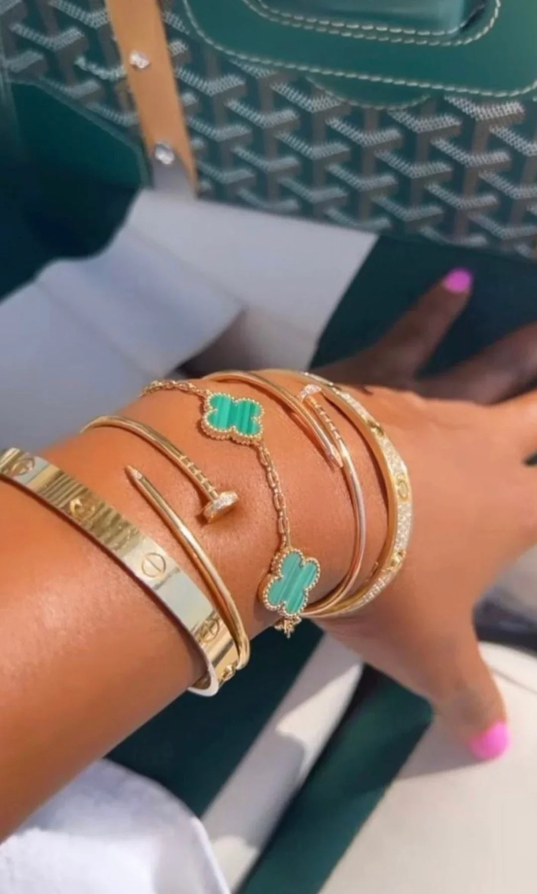 Celeste Rhinestone Nail Bracelet (Silver, Gold & Rose Gold)