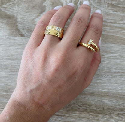 Noble Diamanté Ring (in silver & gold)