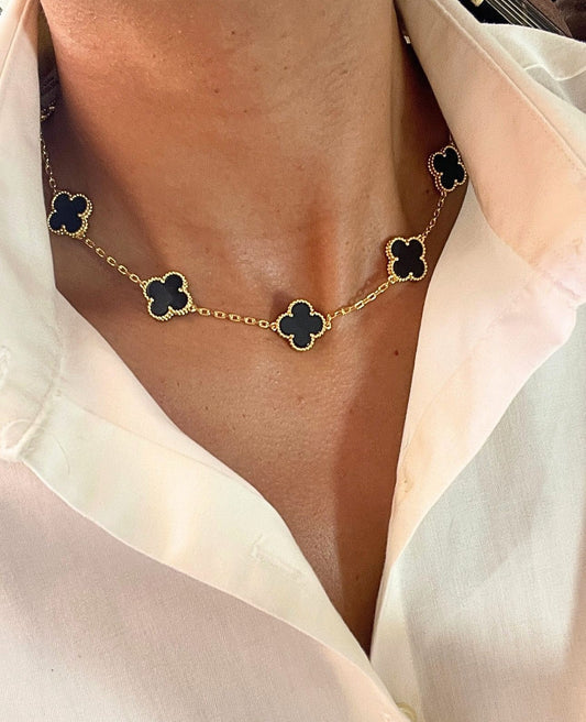 Golden Clover Embrace Necklace