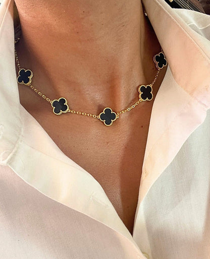 Golden Clover Embrace Necklace