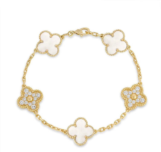 Shimmering Pearl Link Bracelet