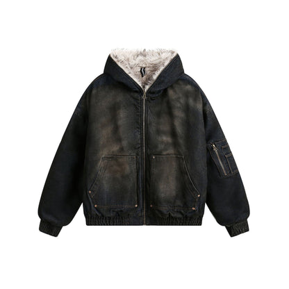 Washed Cotton Hooded Jacket